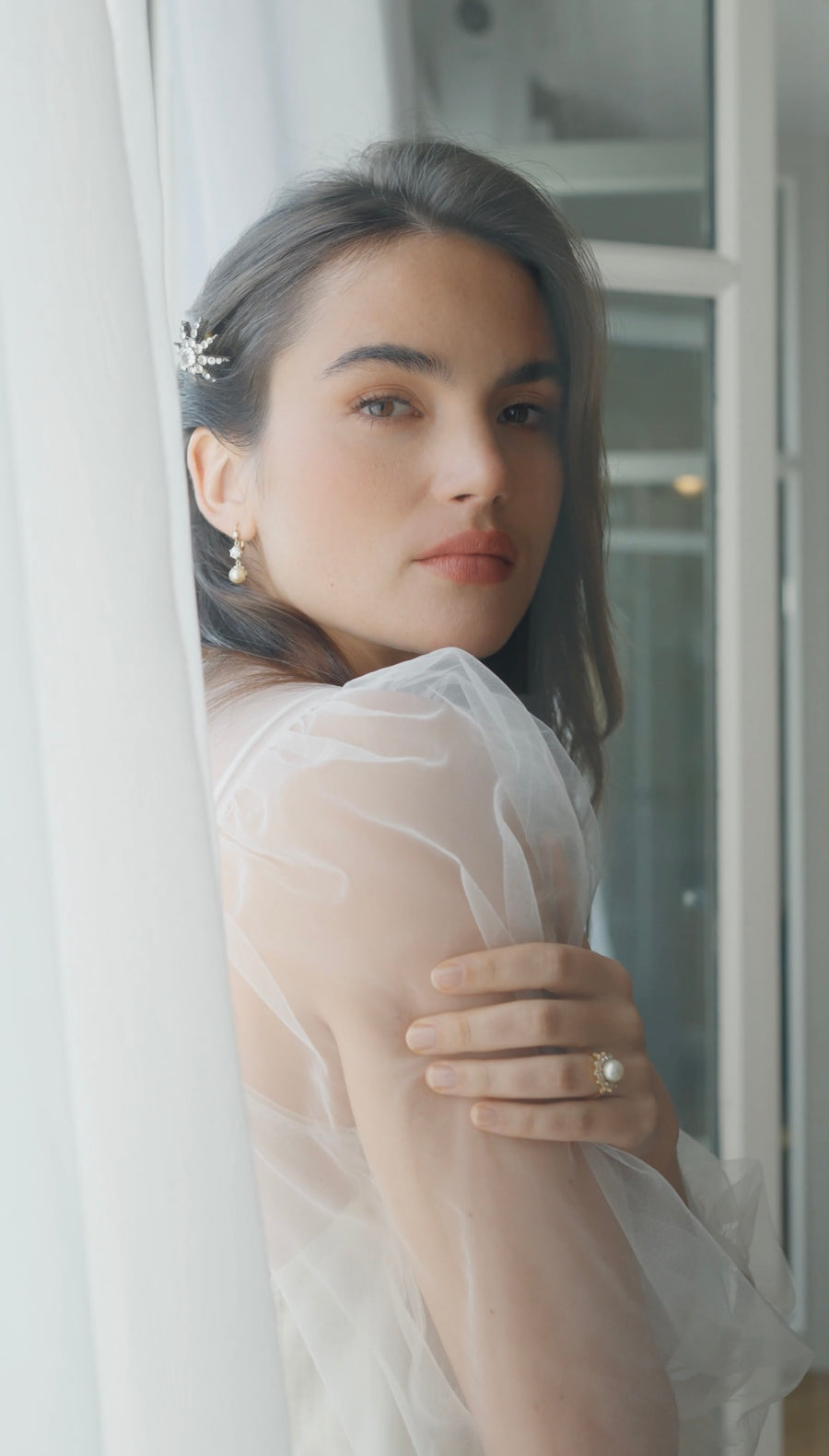 Art Deco gold, pearls, and diamonds sleepers - Penelope Gallery