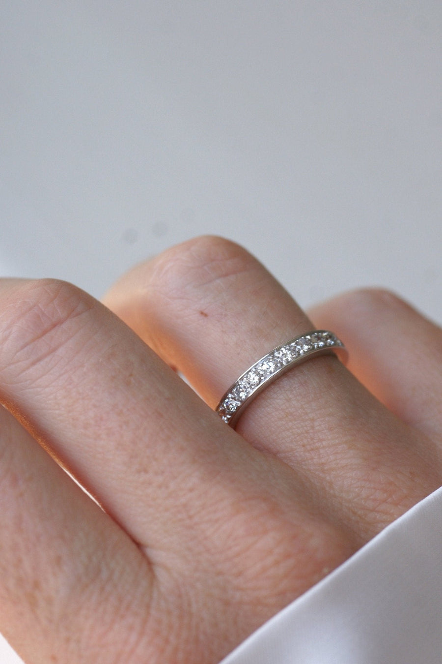 Art Deco Platinum Diamond Wedding Ring - Galerie Pénélope