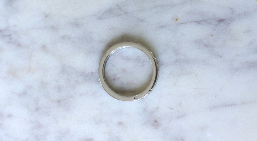 Art Deco Platinum Diamond Wedding Ring - Galerie Pénélope