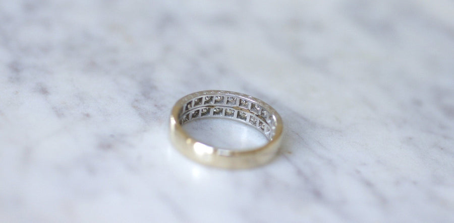 Art Deco Double Ring Diamond Wedding Ring - Galerie Pénélope
