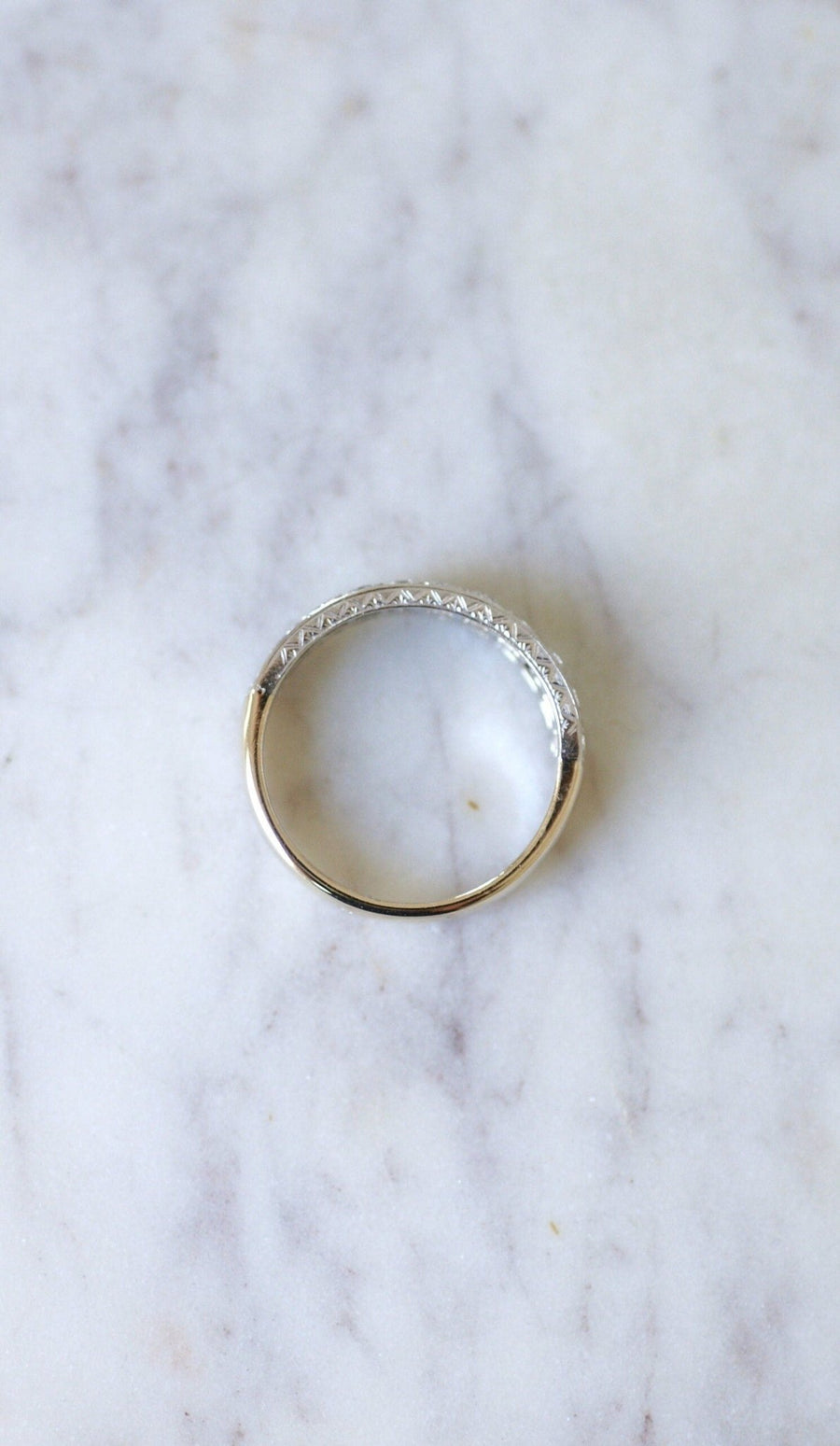 Art Deco Double Ring Diamond Wedding Ring - Galerie Pénélope