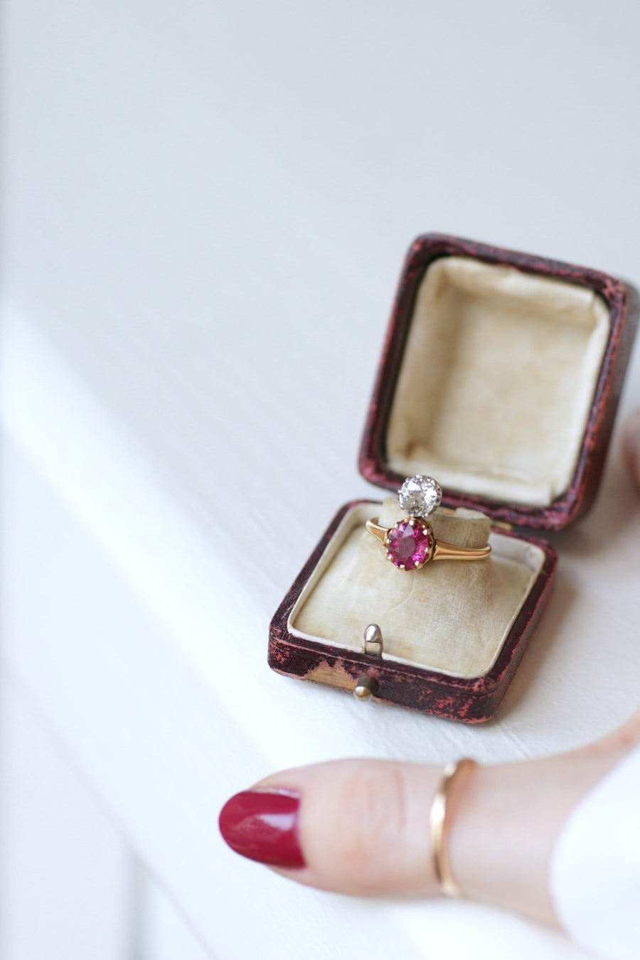 Diamond and pink tourmaline aigrette ring - Galerie Pénélope