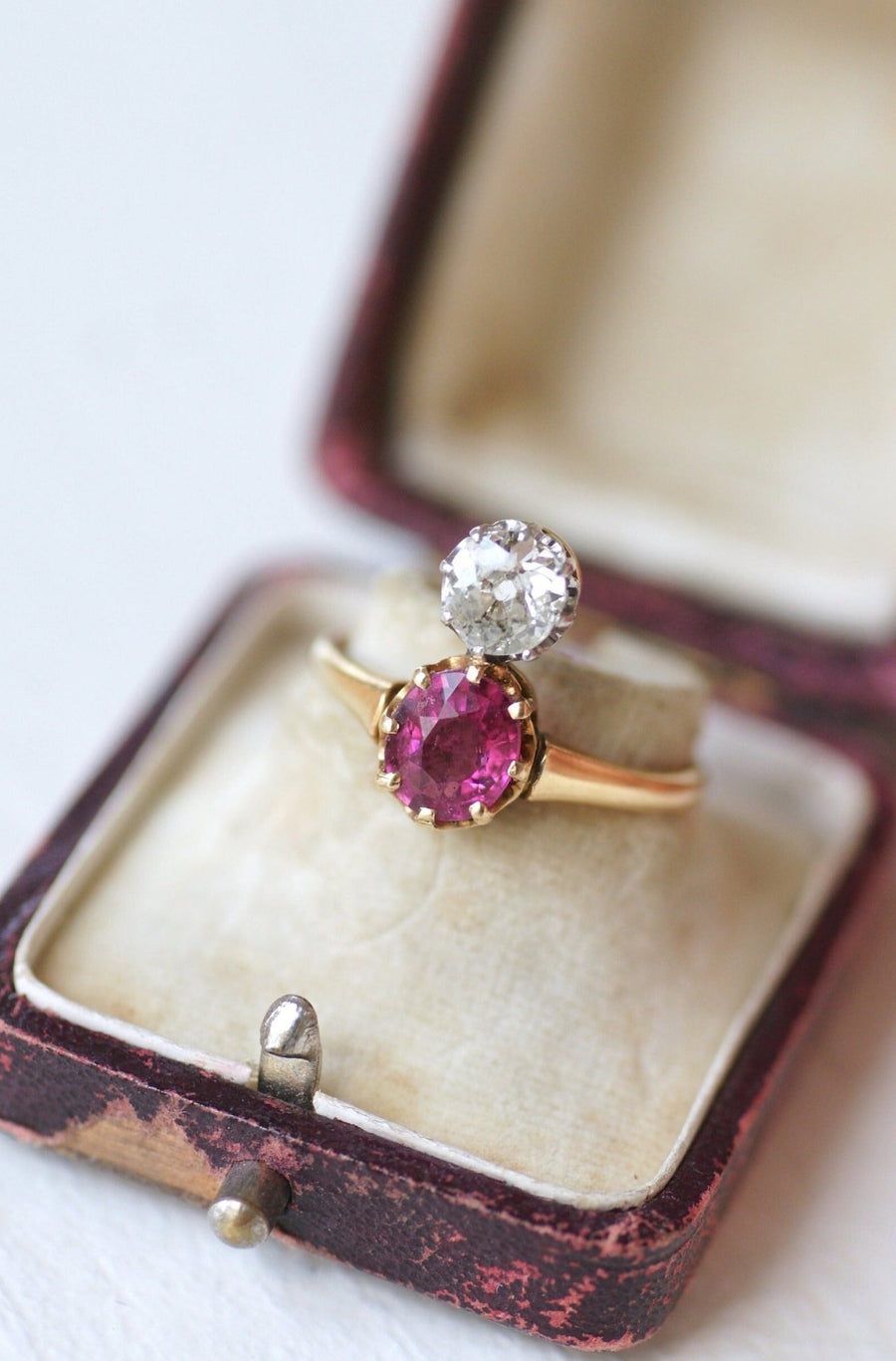 Diamond and pink tourmaline aigrette ring - Galerie Pénélope