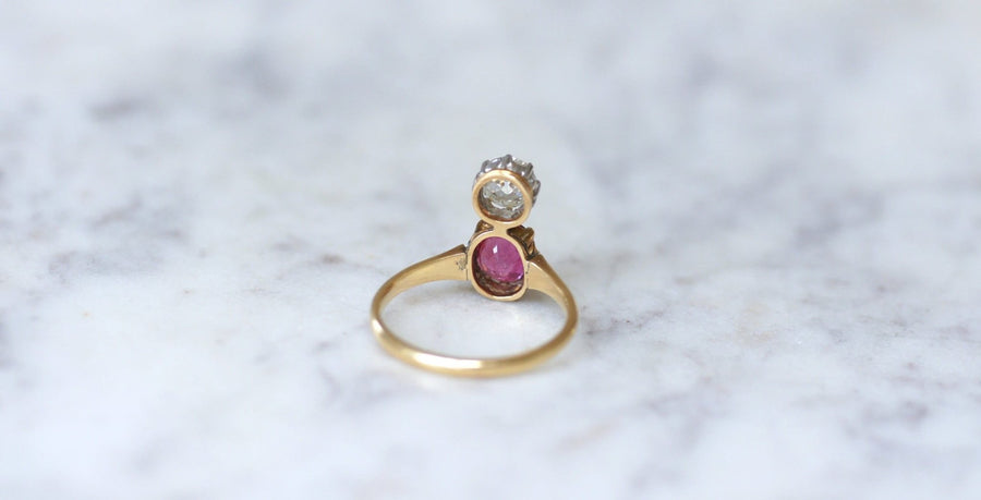 Diamond and pink tourmaline aigrette ring - Galerie Pénélope