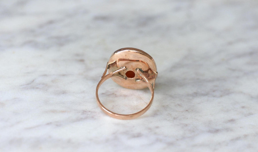 Antique Intaglio Carnelian on Rose Gold Ring - Galerie Pénélope