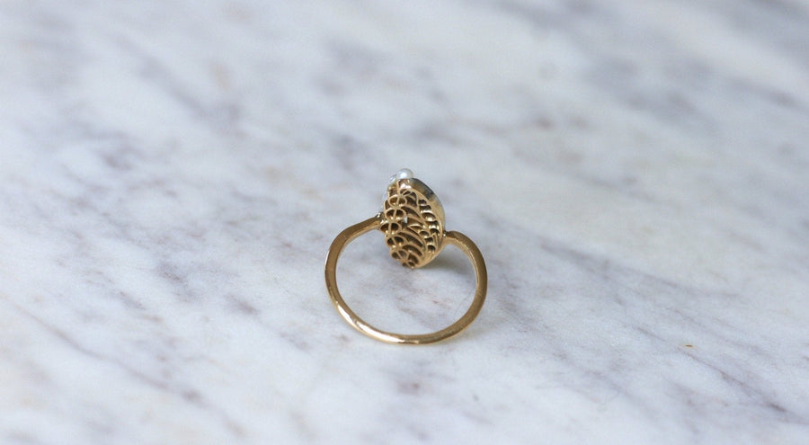 Antique Lily of the Valley Pearl and Diamond Ring - Galerie Pénélope