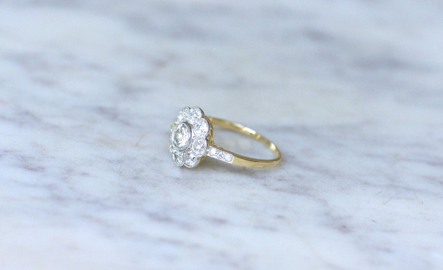 Antique Russian Marguerite Diamond Ring - Galerie Pénélope