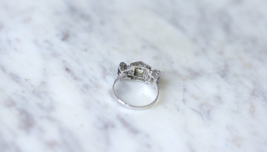 Art Deco Geometric Diamond Ring - Galerie Pénélope
