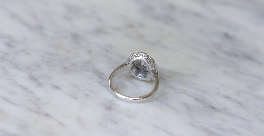 Art Deco Marguerite Oval Diamond Ring - Galerie Pénélope
