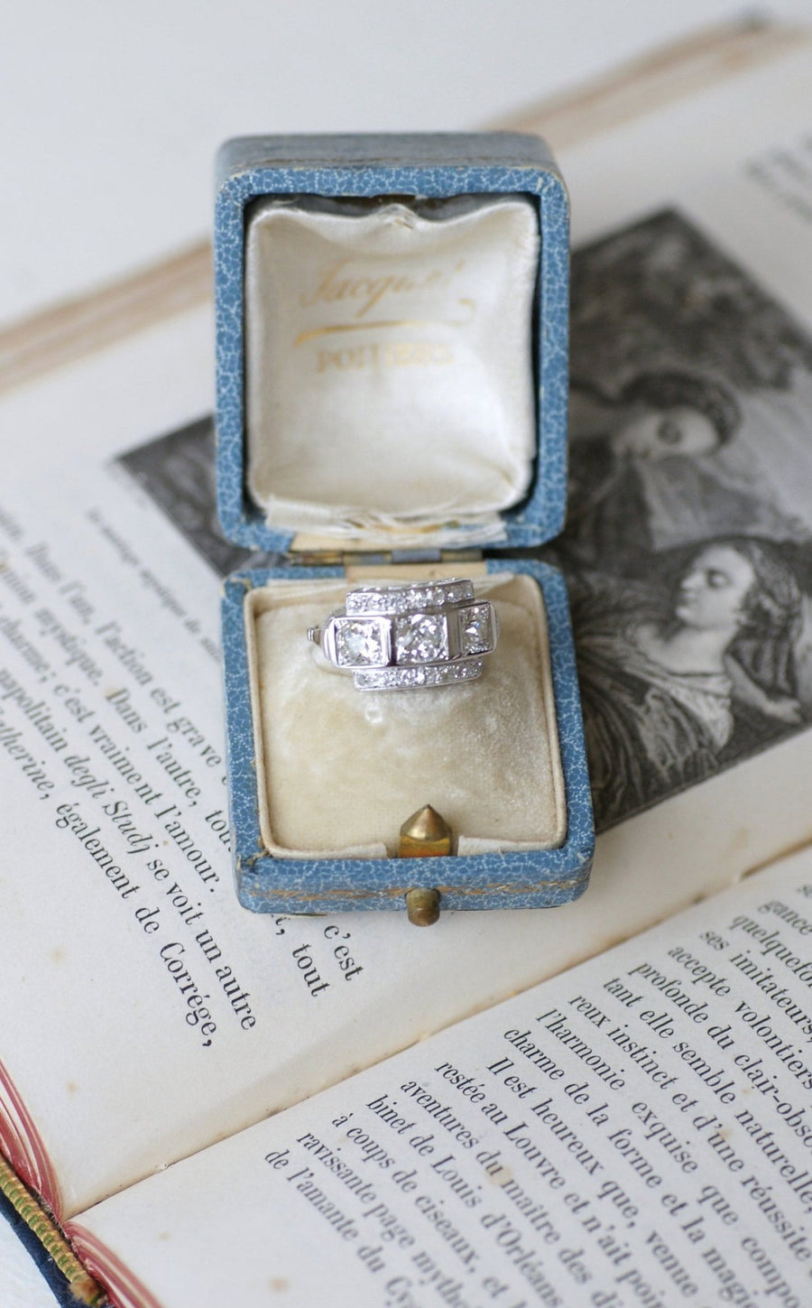 Art Deco Trilogy Diamonds Ring - Galerie Pénélope