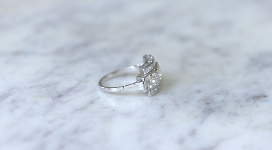 Art Deco Trilogy Diamonds Ring - Galerie Pénélope
