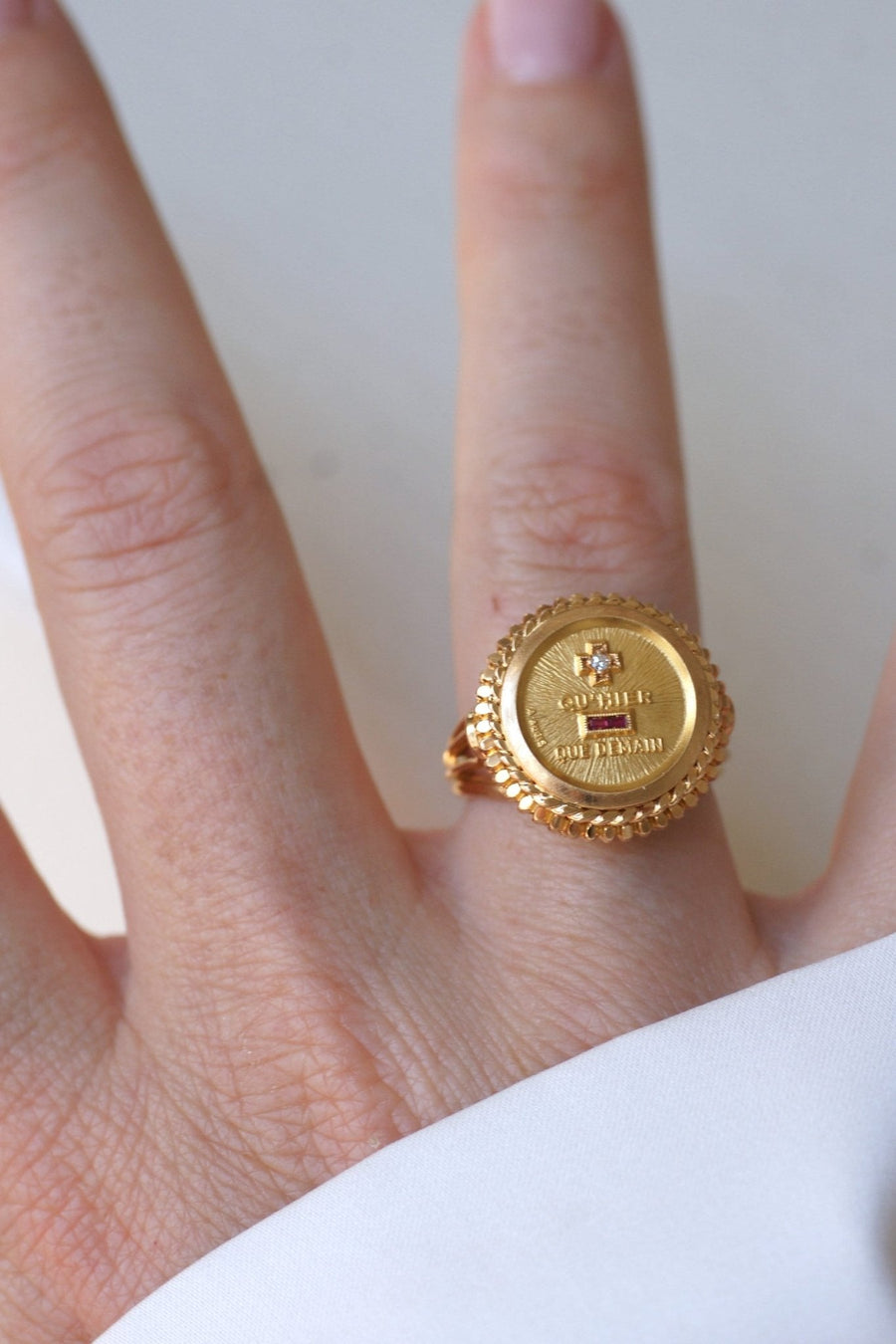 Augis Vintage Yellow Gold and Diamond Ring T54 - Galerie Pénélope