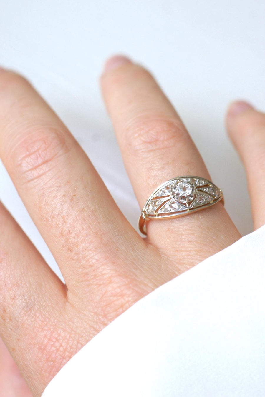 Art Deco Diamond Headband Ring - Galerie Pénélope