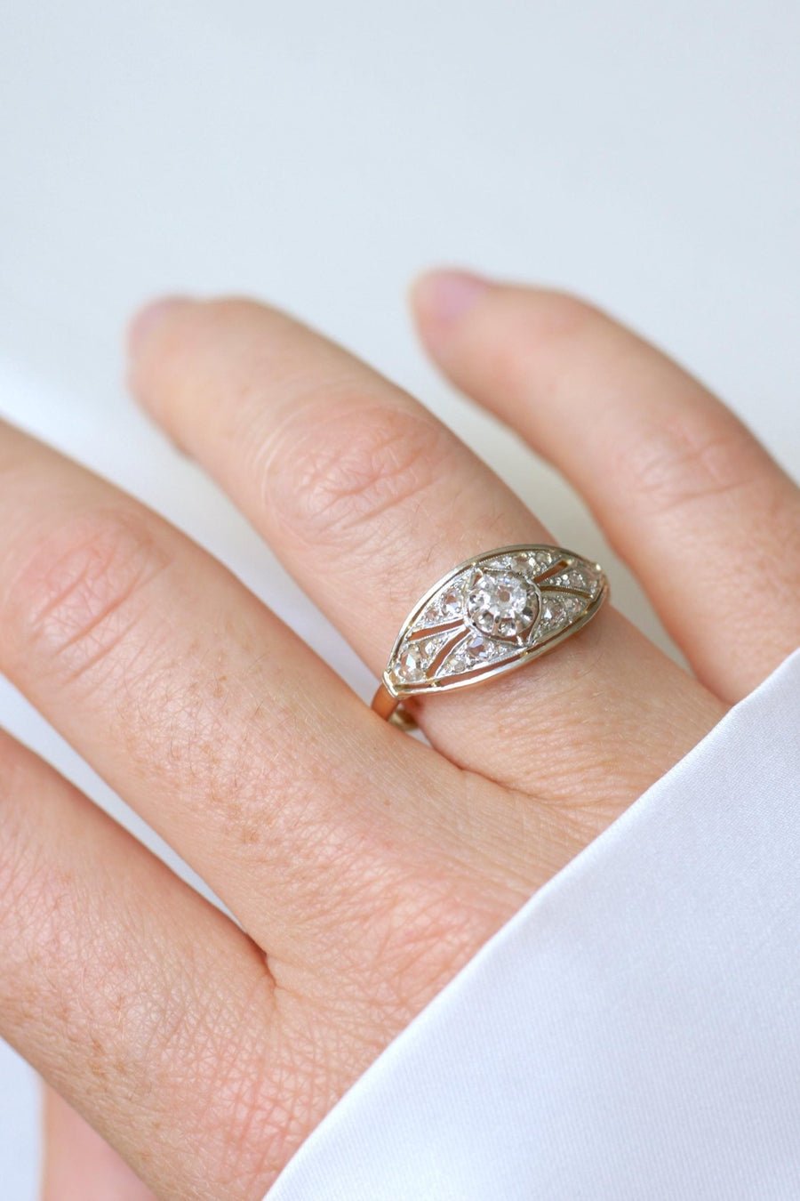 Art Deco Diamond Headband Ring - Galerie Pénélope