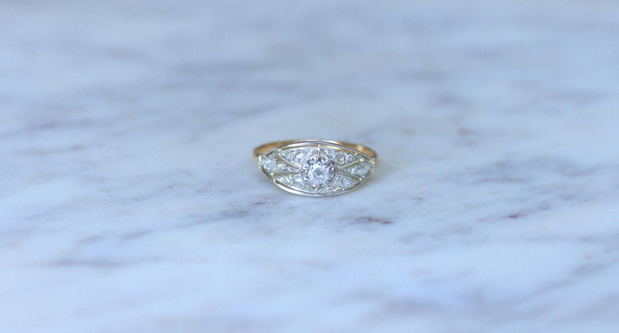 Art Deco Diamond Headband Ring - Galerie Pénélope