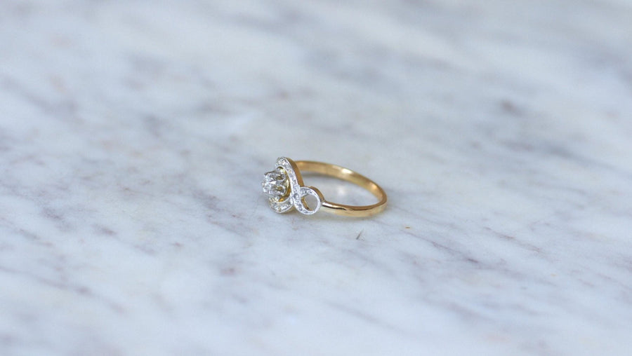 Belle Epoque Infini Diamonds on Gold and Platinum Ring - Galerie Pénélope