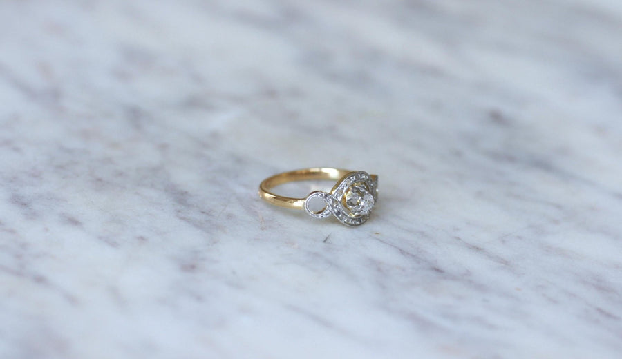 Belle Epoque Infini Diamonds on Gold and Platinum Ring - Galerie Pénélope
