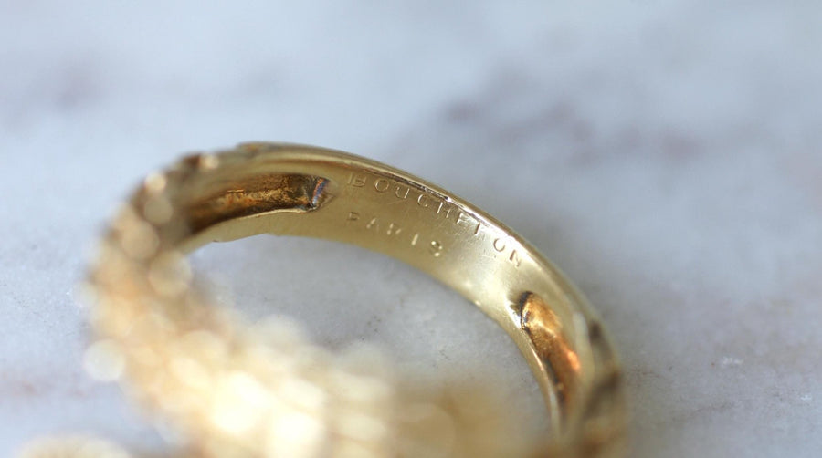 Boucheron Yellow Gold Bohemian Snake and Tiger Eye Ring - Galerie Pénélope