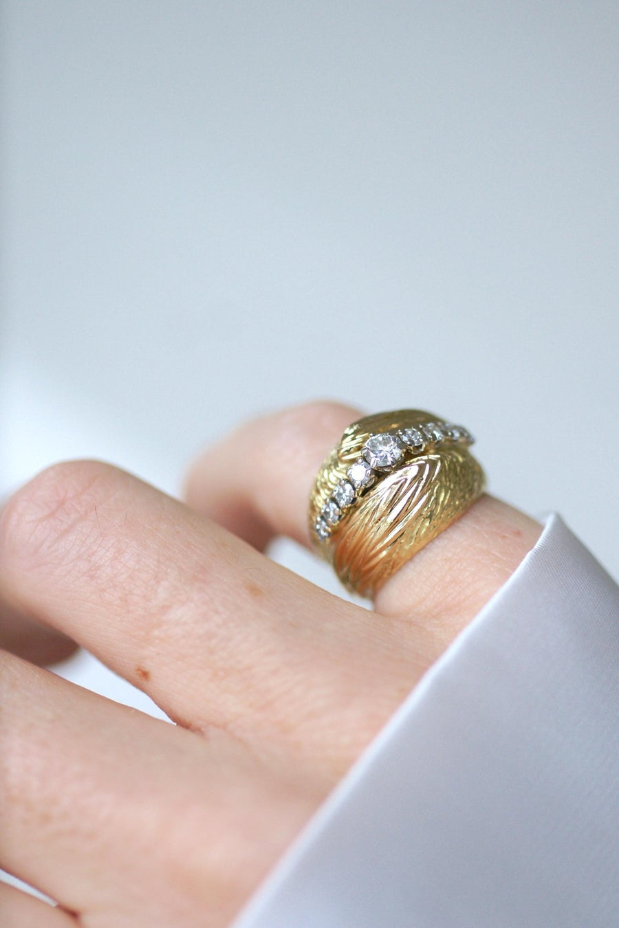 60's Boule Diamonds on Yellow Gold Ring - Galerie Pénélope