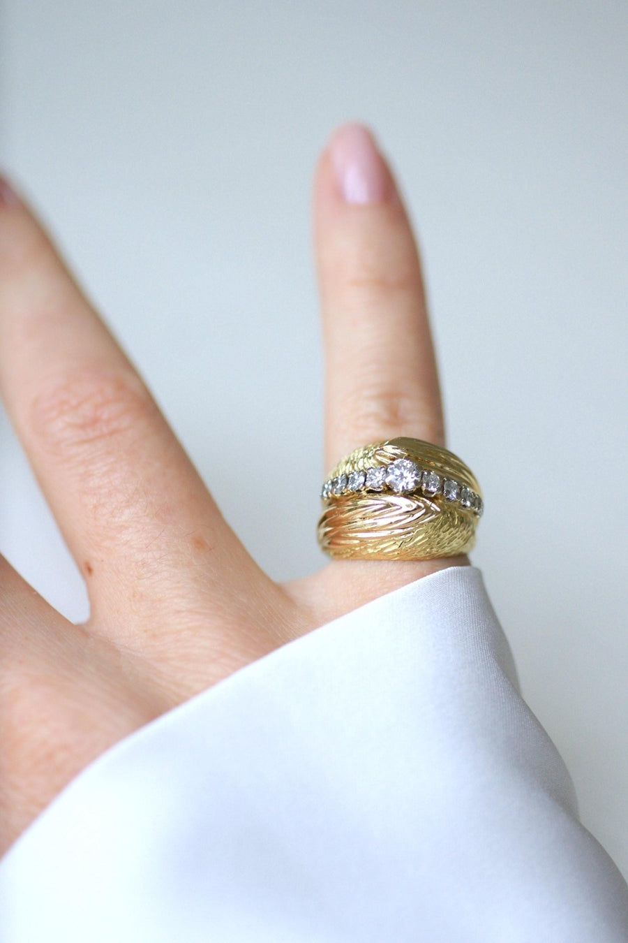 60's Boule Diamonds on Yellow Gold Ring - Galerie Pénélope