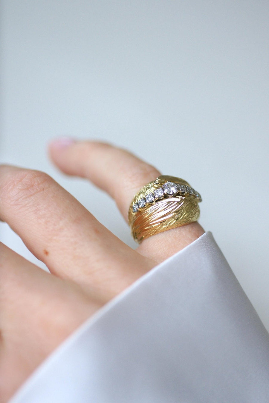 60's Boule Diamonds on Yellow Gold Ring - Galerie Pénélope
