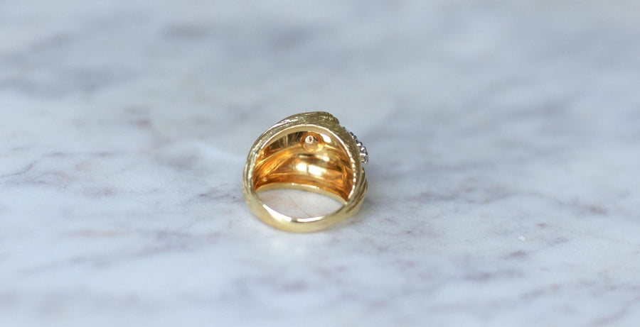 60's Boule Diamonds on Yellow Gold Ring - Galerie Pénélope