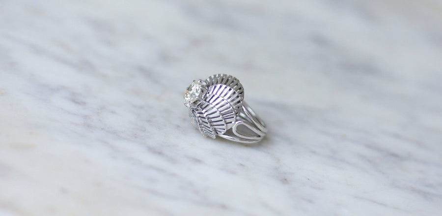 Spiral Ball Ring 1.25 Carats Diamond on Platinum - Galerie Pénélope