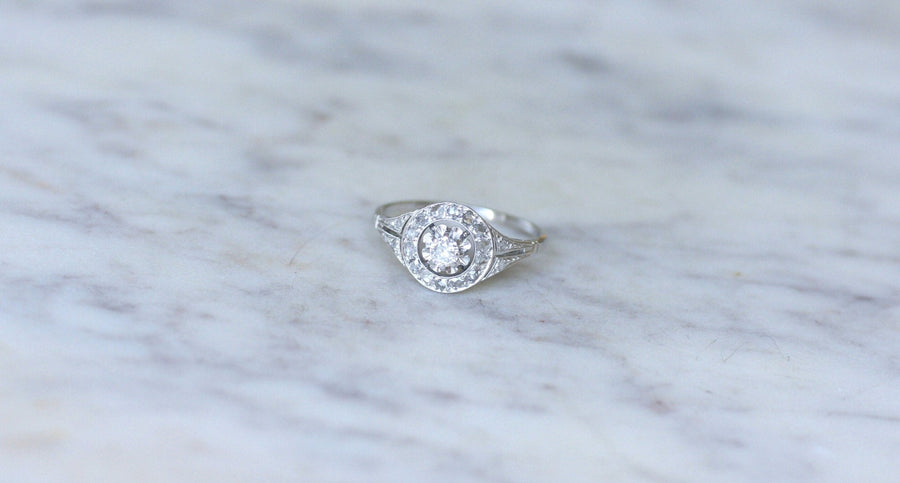 Art Deco Diamond Target Ring - Galerie Pénélope