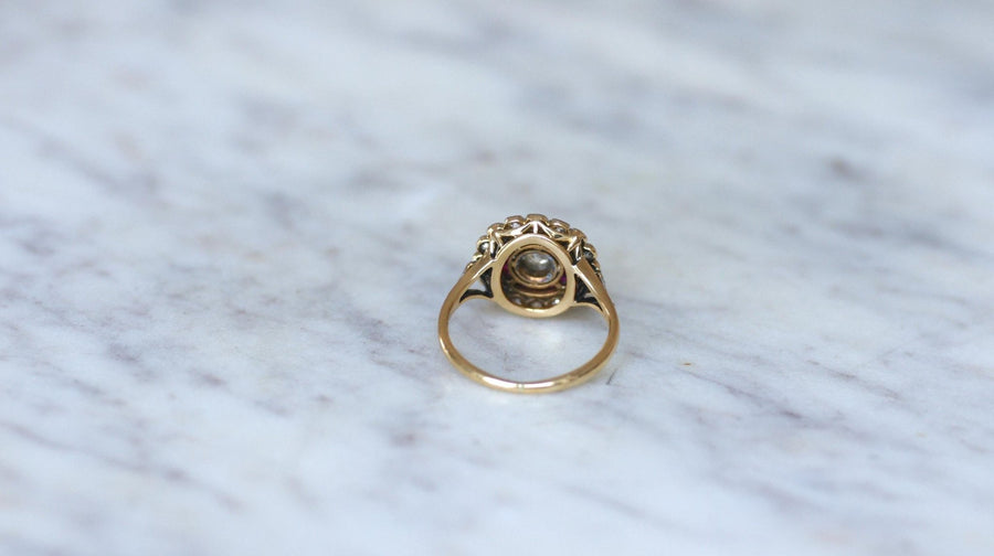 Belle Epoque Target Ring Calibrated Diamonds and Rubies - Galerie Pénélope