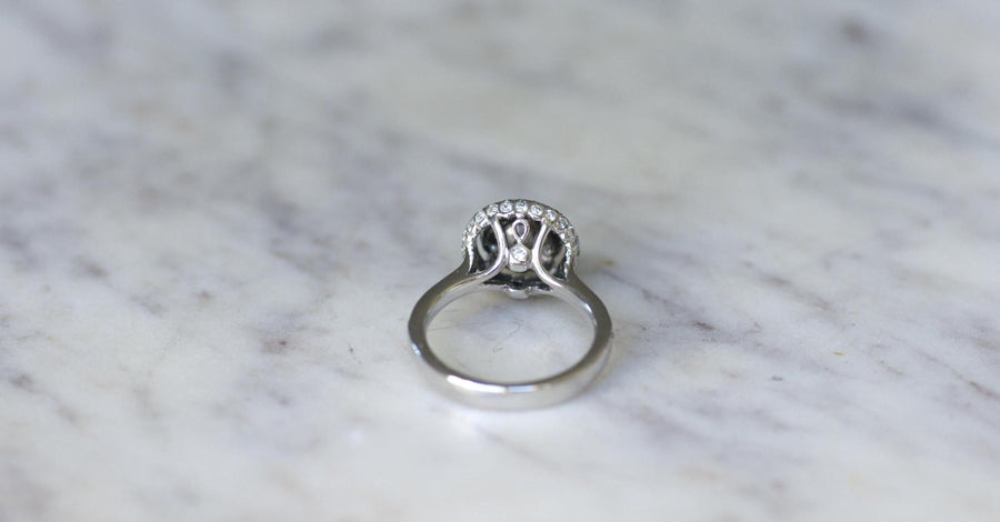 Double Target Ring Surrounded by Diamonds 1.50 Cts White Gold - Galerie Pénélope