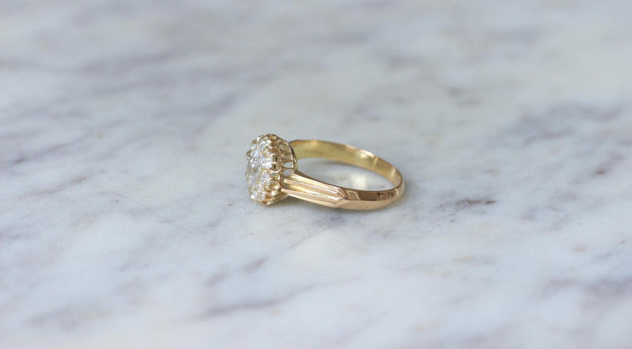 Marguerite Antique Diamonds on Yellow Gold Ring - Galerie Pénélope