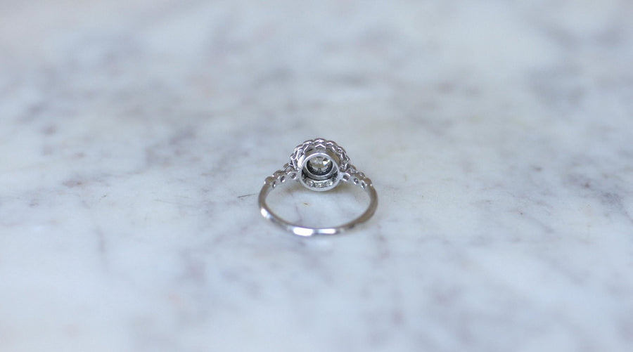 Art Deco Daisy Ring Diamonds on Platinum - Galerie Pénélope