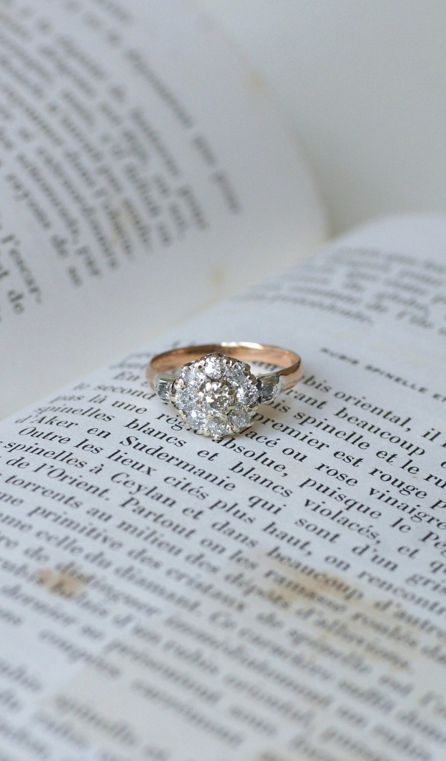 Marguerite Ring 1.20 Ct Rose Gold Diamonds - Galerie Pénélope