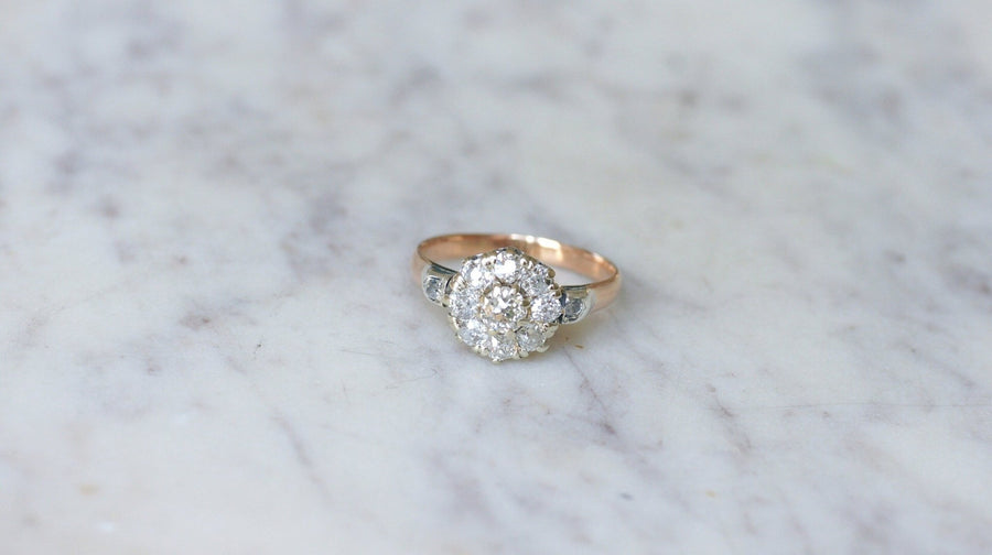 Marguerite Ring 1.20 Ct Rose Gold Diamonds - Galerie Pénélope