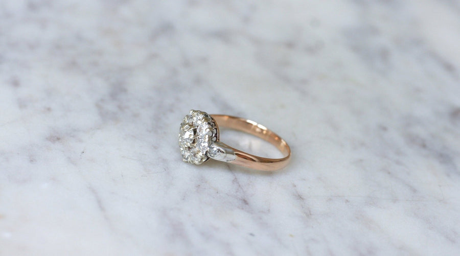 Marguerite Ring 1.20 Ct Rose Gold Diamonds - Galerie Pénélope