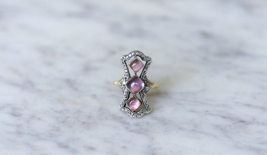 Amethyst and diamond marquise ring - Galerie Pénélope