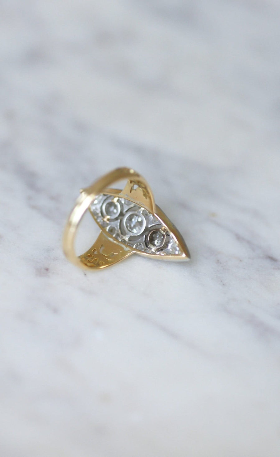 Marquise clover diamond ring - Galerie Pénélope