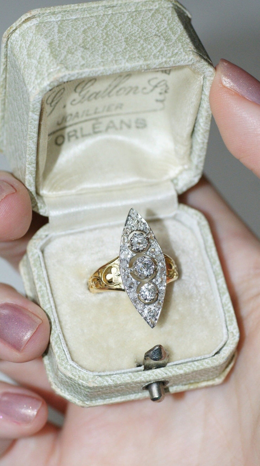 Marquise clover diamond ring - Galerie Pénélope