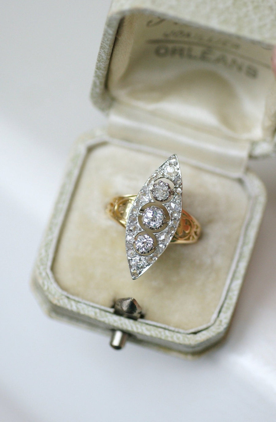 Marquise clover diamond ring - Galerie Pénélope