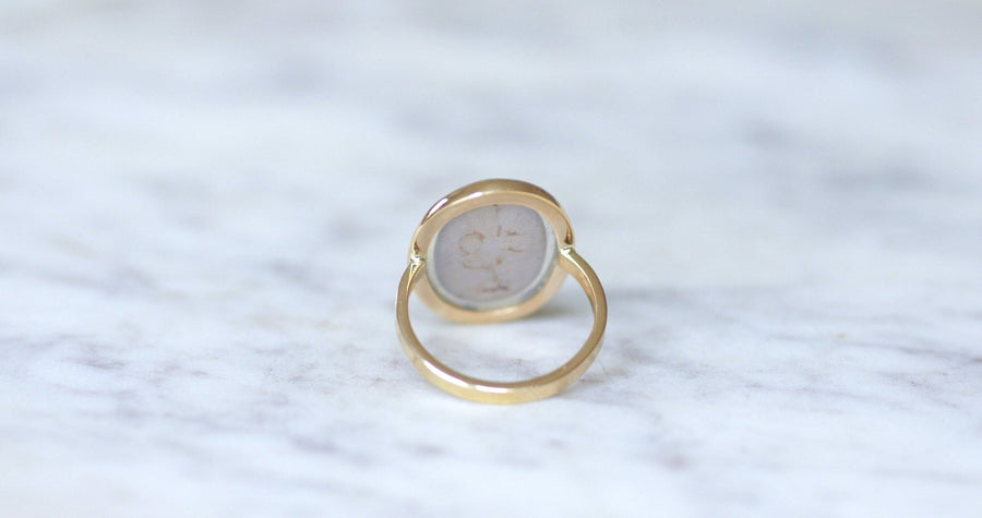 Micro mosaic yellow gold flower bouquet ring - Galerie Pénélope