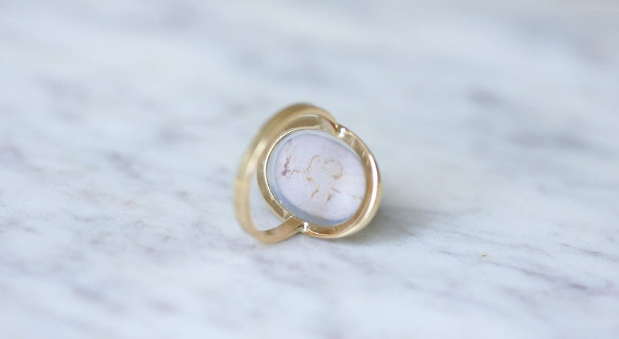 Micro mosaic yellow gold flower bouquet ring - Galerie Pénélope