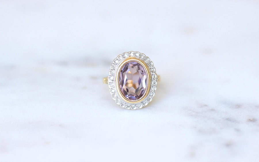 Art Deco Style Amethyst and Diamond Ring - Galerie Pénélope