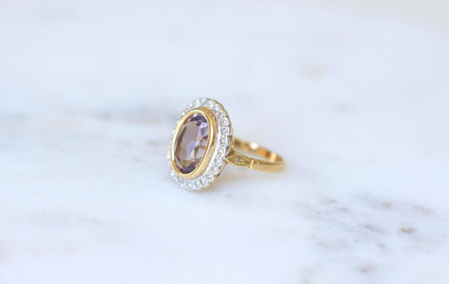 Art Deco Style Amethyst and Diamond Ring - Galerie Pénélope