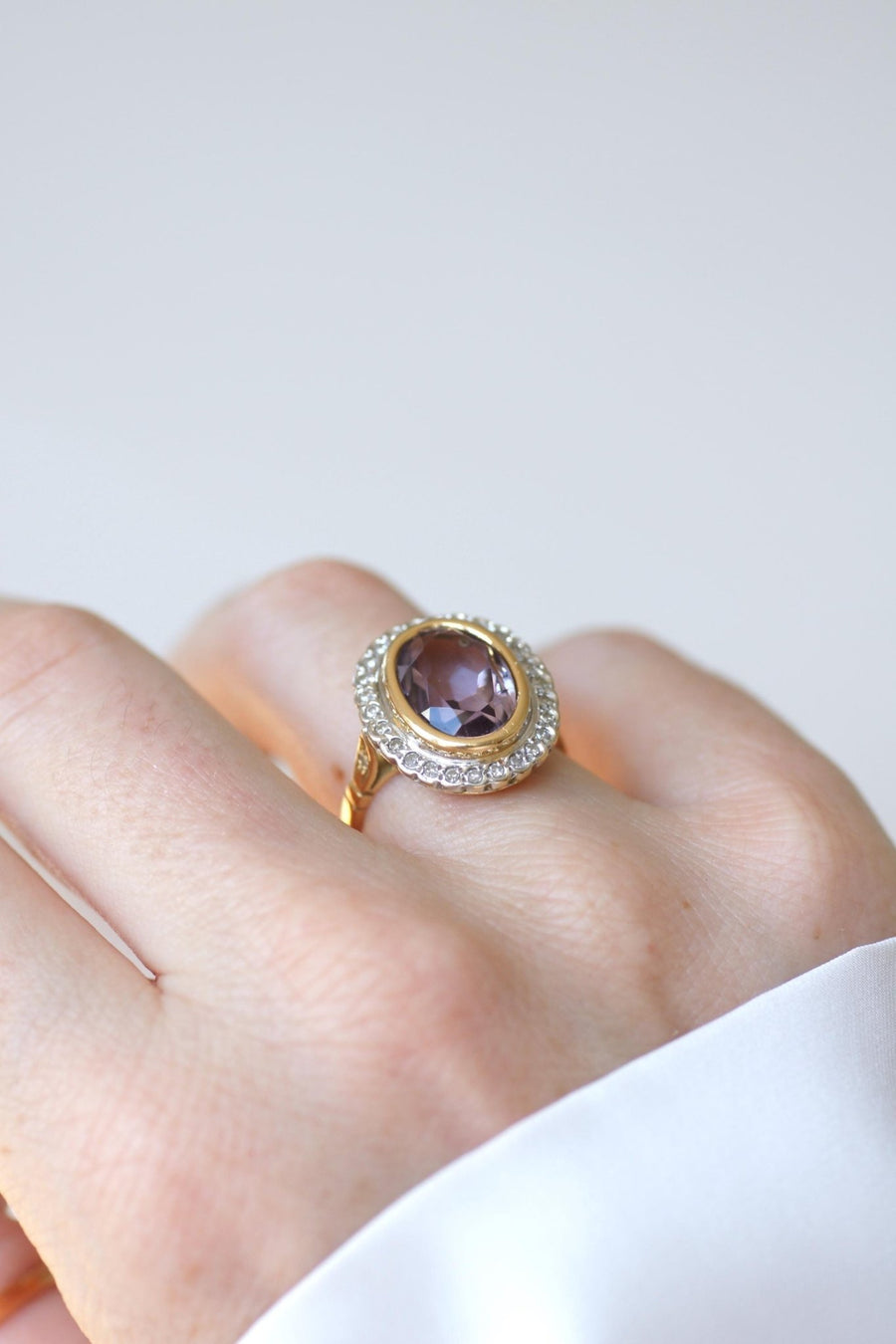 Art Deco Style Amethyst and Diamond Ring - Galerie Pénélope