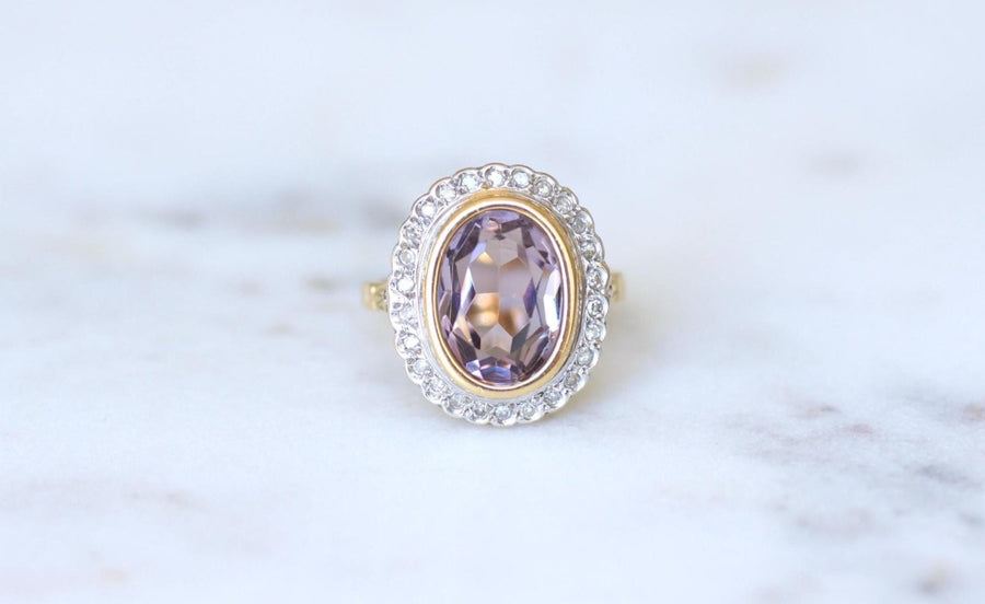 Art Deco Style Amethyst and Diamond Ring - Galerie Pénélope