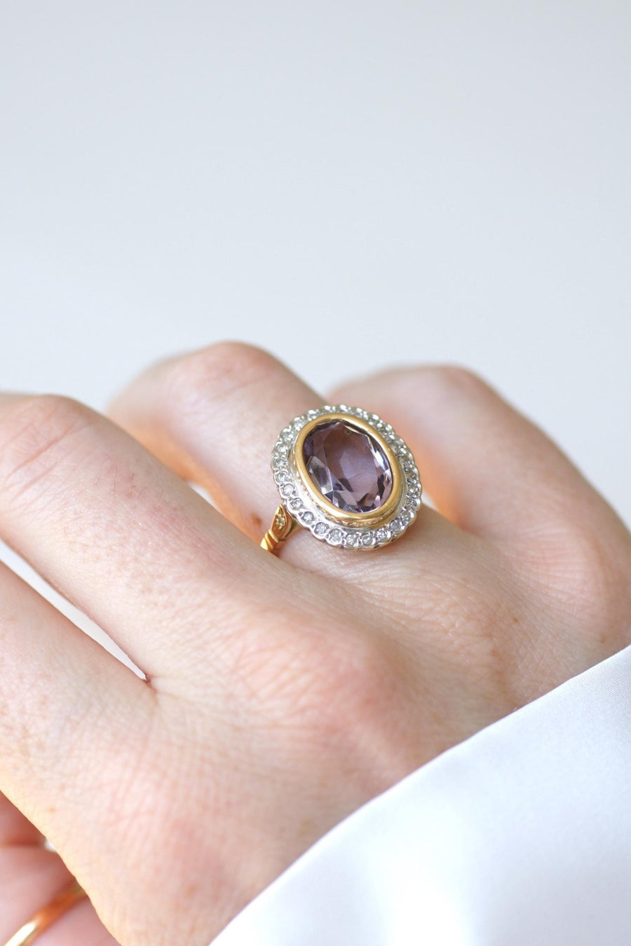 Art Deco Style Amethyst and Diamond Ring - Galerie Pénélope
