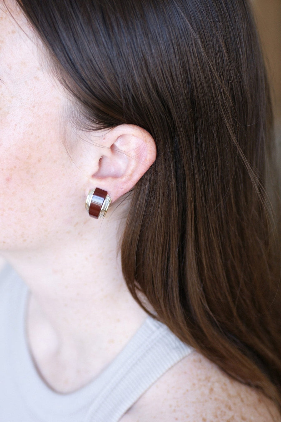 Earrings Clips Puiforcat by André Vassort Carnelian - Galerie Pénélope