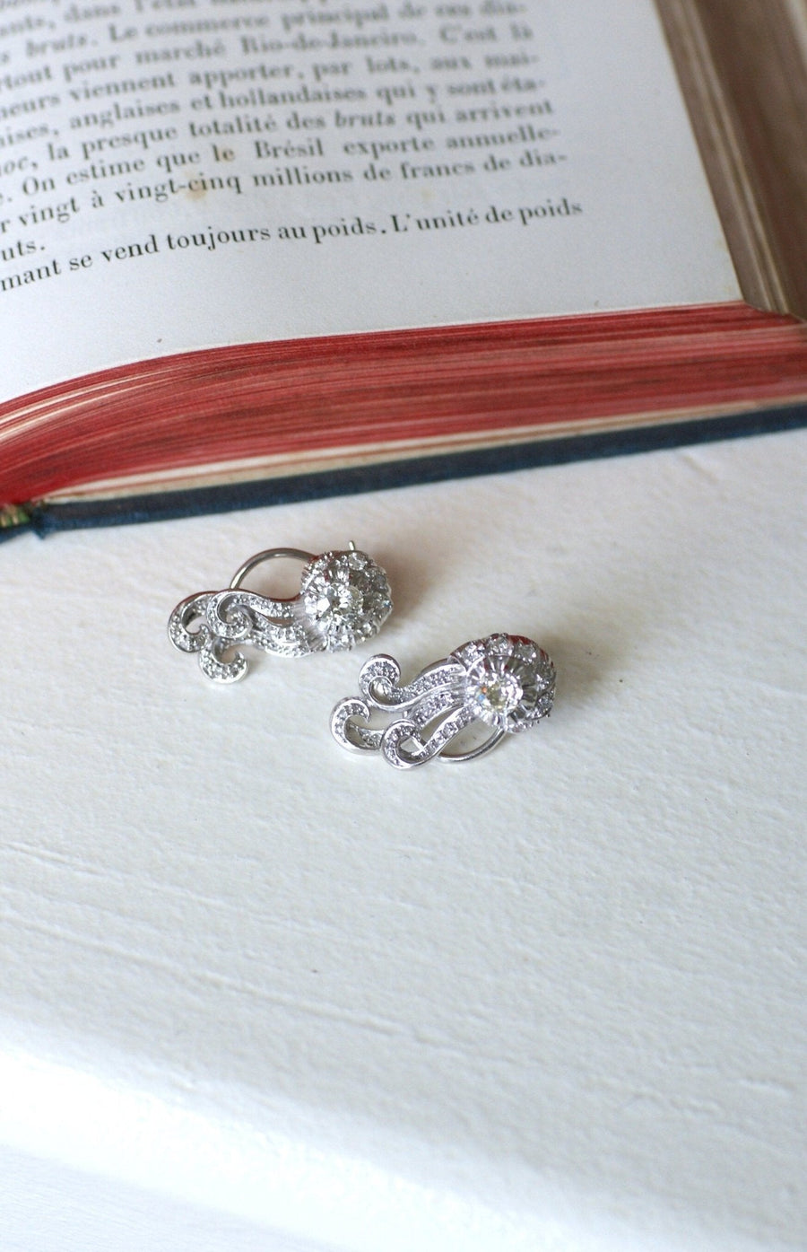 Retro Diamond Earrings 1.55 Cts - Galerie Pénélope