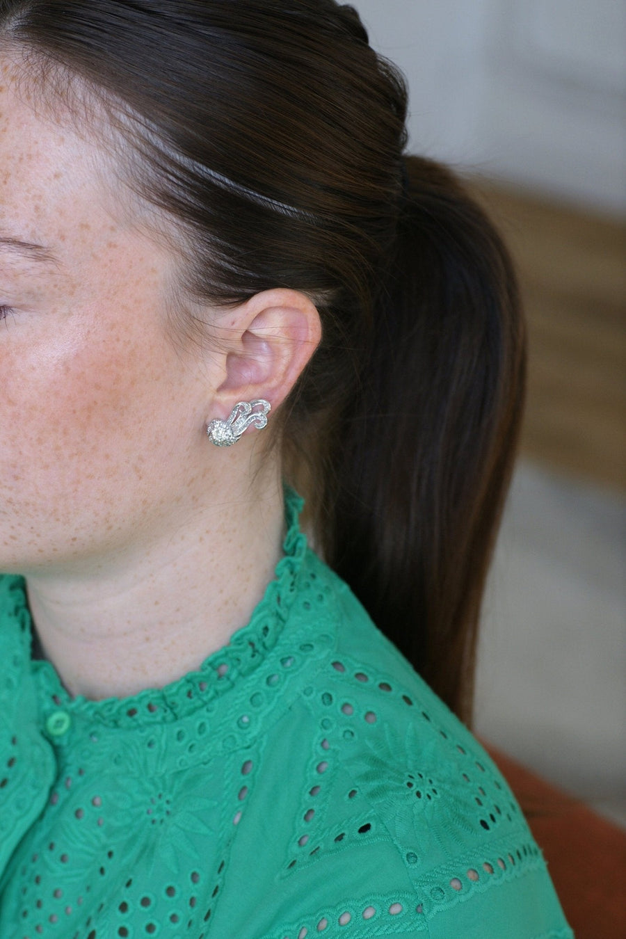 Retro Diamond Earrings 1.55 Cts - Galerie Pénélope