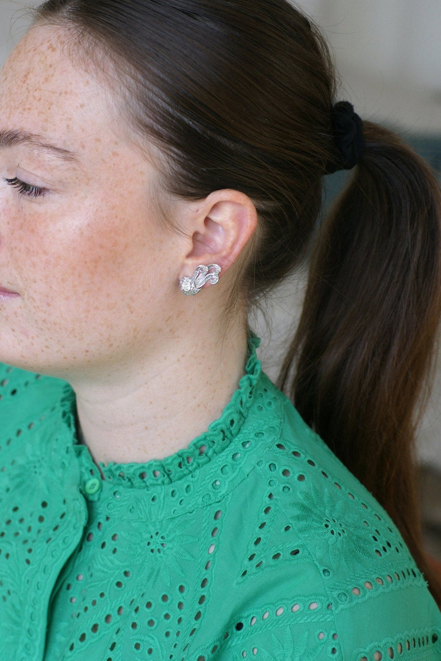 Retro Diamond Earrings 1.55 Cts - Galerie Pénélope